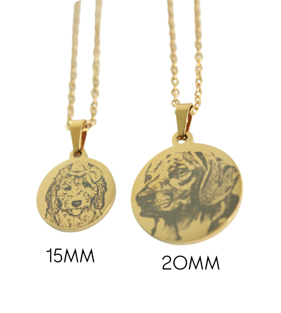 Pet portrait Round Necklace