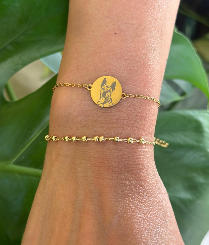 Pet portrait round bracelet