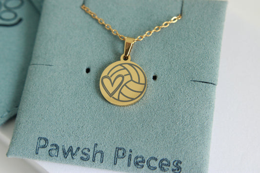 Volleyball Necklace with Heart