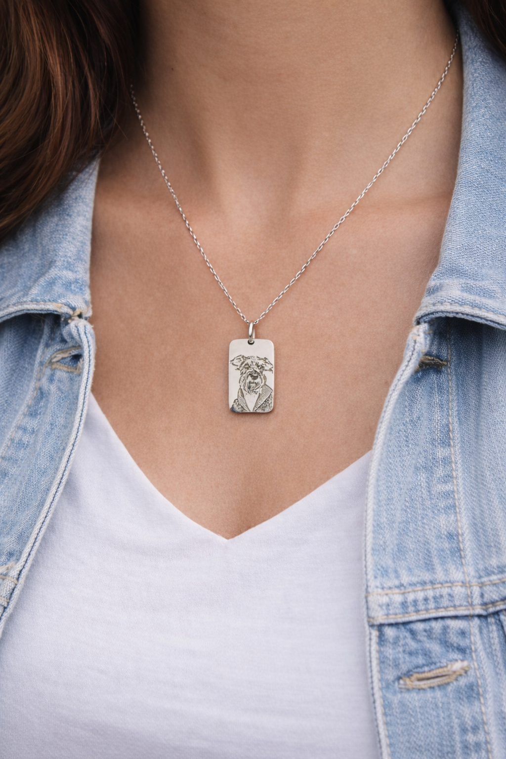 Pet portrait mini ID tag