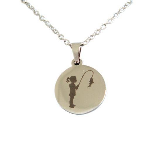 Girl fishing necklace