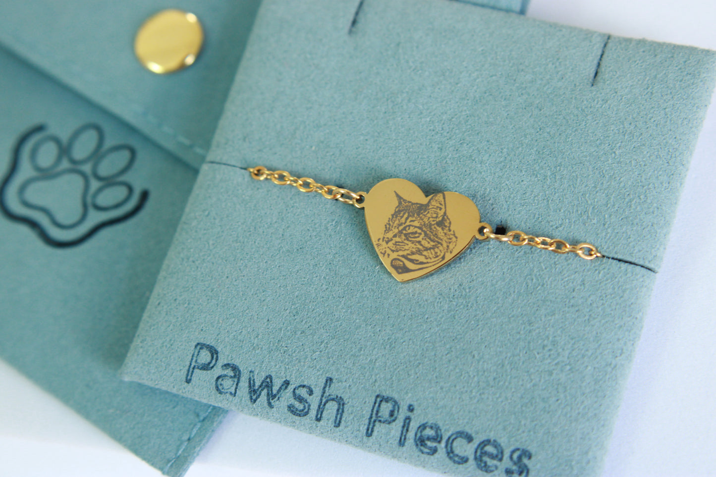 Pawtrait heart bracelet