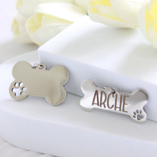 Bone with paw tag