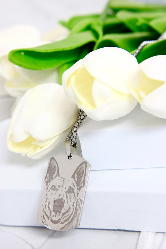 Pet portrait ID Tag Necklace