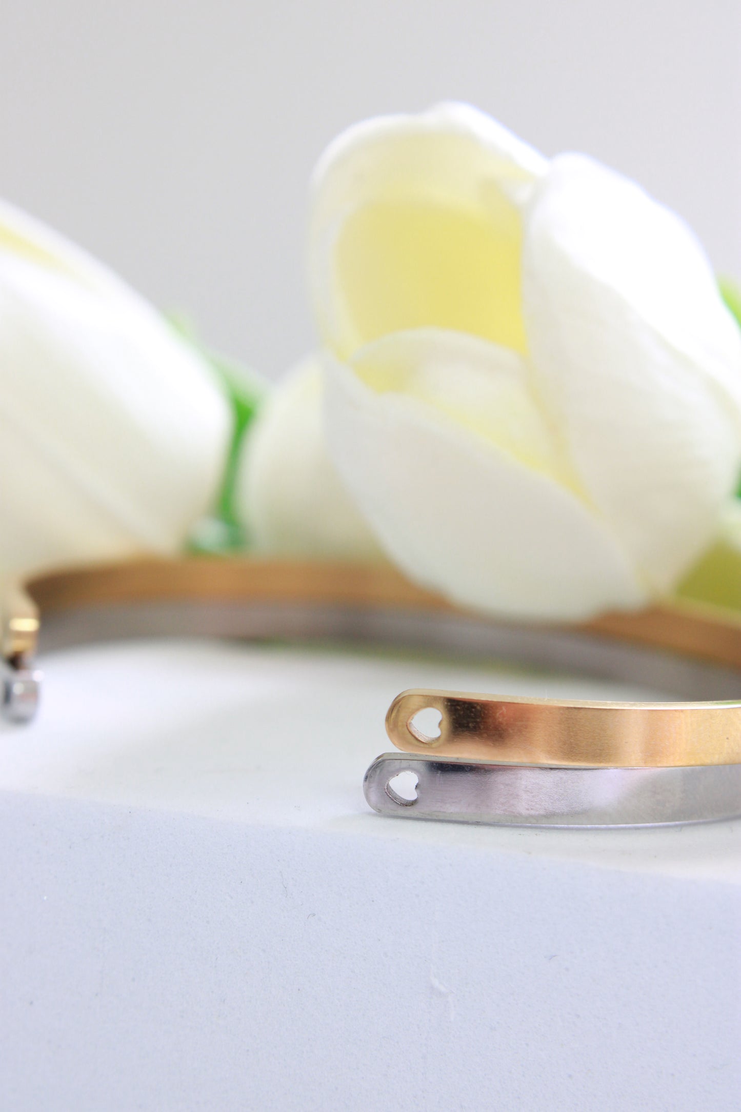 Bangle with heart bracelet