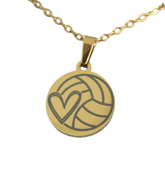 Volleyball Necklace with Heart