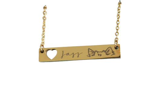 Heart bar necklace