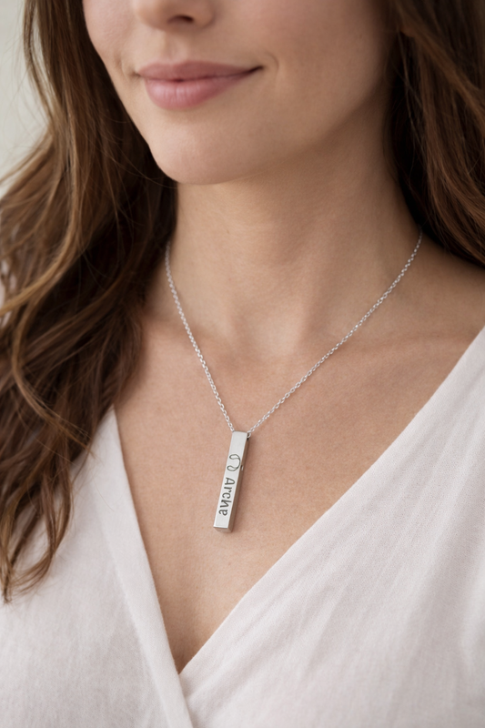 3D bar necklace